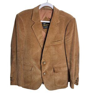 Vintage Richman Sport Coat Mens 40R Camel Tan Corduroy Western Elbow Patch